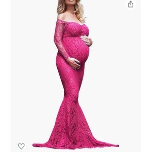 🔥 Ziumudi Lace Maternity Sweetheart Gown